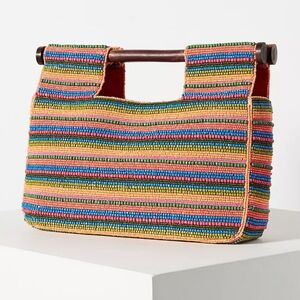 Anthropologie Summer Nights Beaded Clutch Multicolored Bag